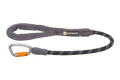 Schwarze reflektierende kurze Hundeleine mit selbstverriegelndem Karabinerhaken mit Wirbelring
