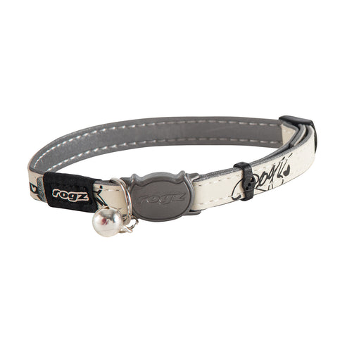 Coleira cor-de-rosa para gato com brilho refletor e fivela de segurança ajustável de abertura rápida