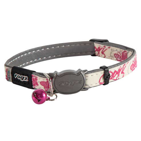 Rosa reflektierendes Katzenhalsband mit leuchtendem Effekt und verstellbarer Sicherheitsverschluss-Schnalle