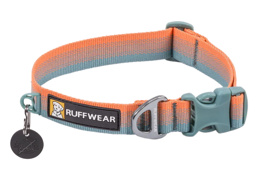 Verstellbares Hundehalsband in Orange und Türkis mit Farbverlauf und Seitenschnalle