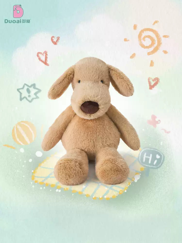 Giocattolo a forma di cane in peluche Labrador Retriever color fulvo con orecchie pendenti