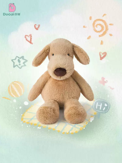 Giocattolo a forma di cane in peluche Labrador Retriever color fulvo con orecchie pendenti