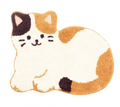 Tapis de sol absorbant en forme de chat calicot mignon avec envers antidérapant