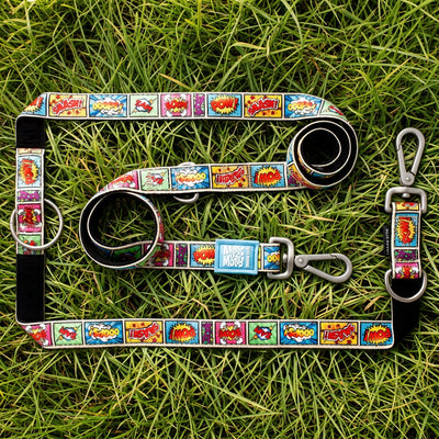 Guinzaglio regolabile per cani con stampa cartoon multicolore e morbido rivestimento in neoprene