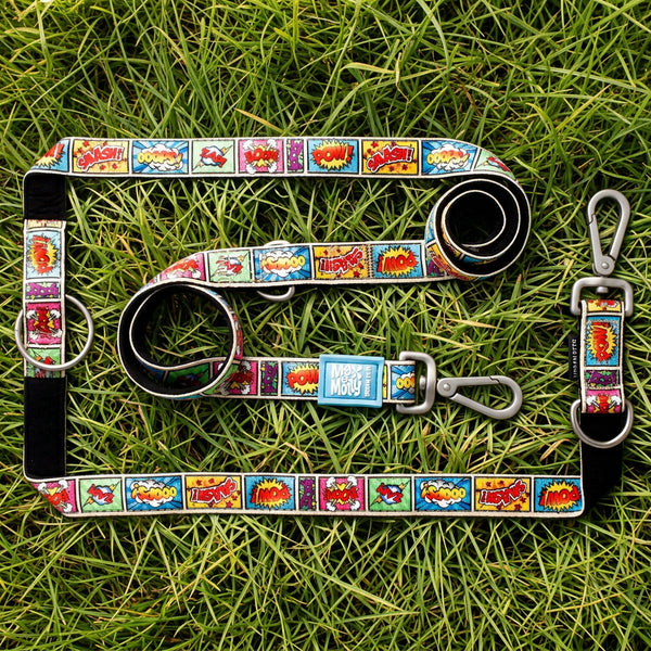 Guinzaglio regolabile per cani con stampa cartoon multicolore e morbido rivestimento in neoprene